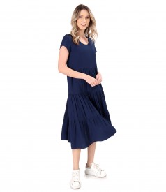 Viscose midi dress with ruffles