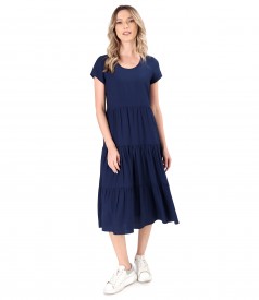 Viscose midi dress with ruffles