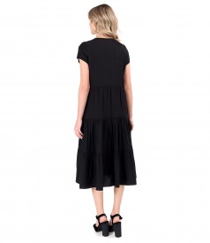 Viscose midi dress with ruffles