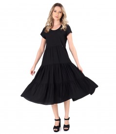 Viscose midi dress with ruffles