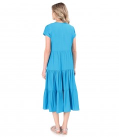 Viscose midi dress with ruffles