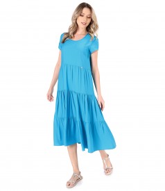 Viscose midi dress with ruffles