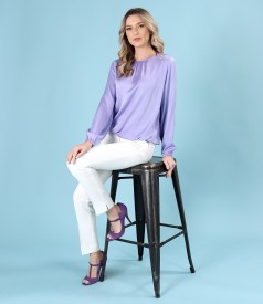 Elegant viscose satin blouse