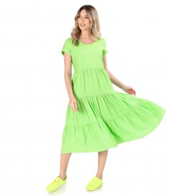 Midi viscose dress with ruffles