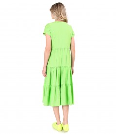 Midi viscose dress with ruffles