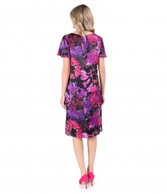 Natural silk dress with short sleeves