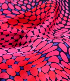 Satin dress printed with geometric motifs