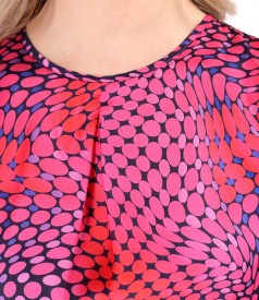 Satin blouse printed with geometric motifs