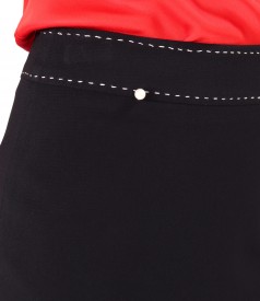 Office skirt with decorative seam in contrast