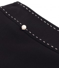 Office skirt with decorative seam in contrast