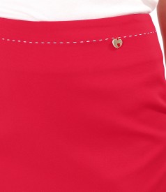 Elastic cotton office skirt