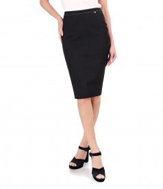 Elastic cotton office skirt