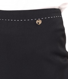 Elastic cotton office skirt