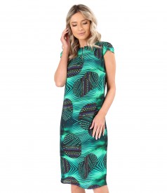 Viscose midi dress printed with geometric motifs