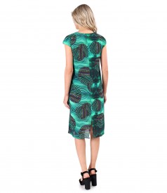 Viscose midi dress printed with geometric motifs