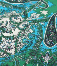 Elastic cotton shirt dress with paisley motifs
