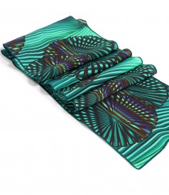 Viscose scarf printed with geometric motifs