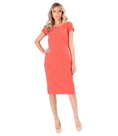 Brocade midi dress with cotton and viscose