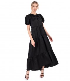 Long dress with asymmetric ruffles