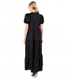 Long dress with asymmetric ruffles