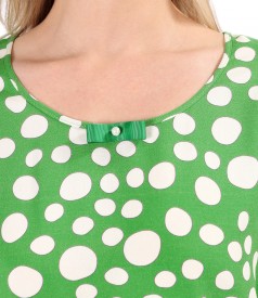 Viscose blouse printed with polka dots