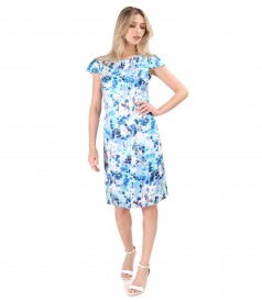 Casual dress made of printed natural silk