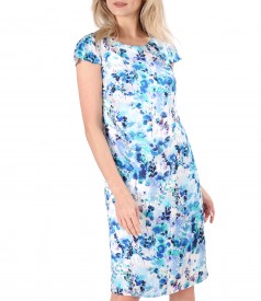 Casual dress made of printed natural silk