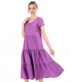 Midi viscose dress with ruffles