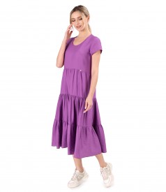 Midi viscose dress with ruffles