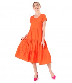 Midi viscose dress with ruffles