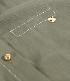 Long shirt-type dress made of Tencel with linen