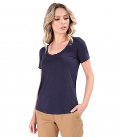 Elastic viscose jersey blouse