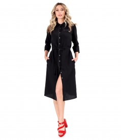 Tencel and linen shirt dress