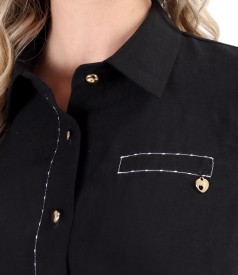 Tencel and linen shirt dress