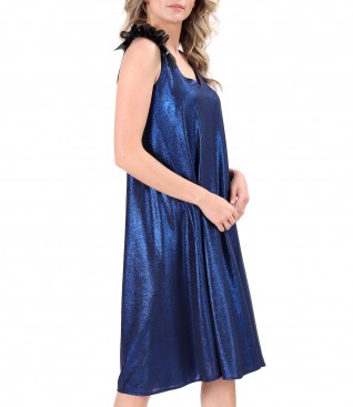 Elastic jersey dress with glossy effect