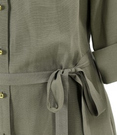 Tencel and linen shirt dress