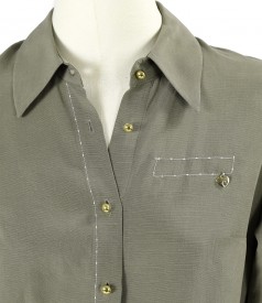 Tencel and linen shirt dress