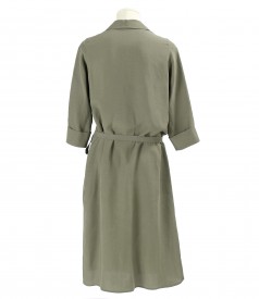 Tencel and linen shirt dress