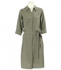 Tencel and linen shirt dress