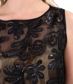 Lace evening dress with sequins