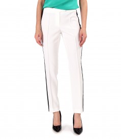 Ankle pants with a stripe on the side and elastic with crystals at the waist