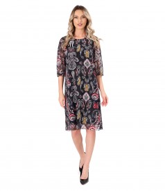 Printed veil dress with paisley motifs