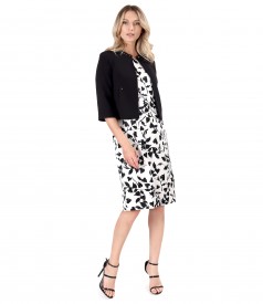 Elegant viscose dress printed with floral motifs