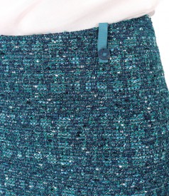 Office skirt made of curls with wool and lurex thread