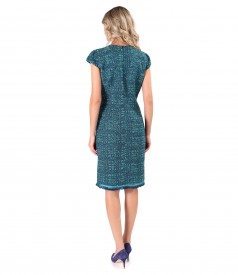 Elegant dress made of curls with wool and lurex thread