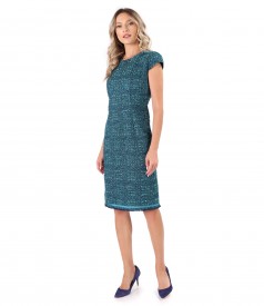 Elegant dress made of curls with wool and lurex thread