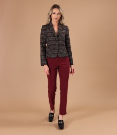 Elegant jacket made of checkered viscose fabric