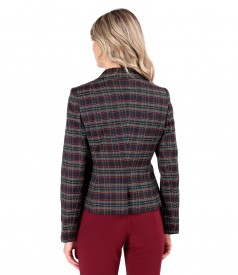 Elegant jacket made of checkered viscose fabric