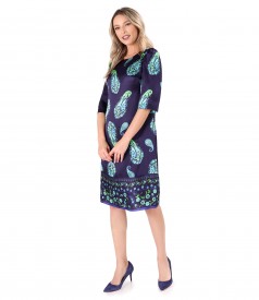 Natural silk dress printed with paisley motifs