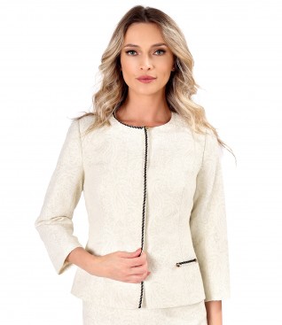 Brocade jacket with cotton and gold effect thread